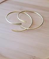 Vista 19 de Beaditwearitloveit Brass Cuff Bracelets Set, African Brass Bangles For Women, Hammered Ends Stacking Bracelets, Boho Tribal Cultural Jewelry