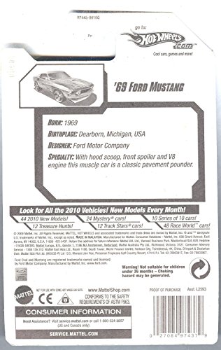Hot Wheels 2010 Treasure Hunt 12/12 Green '69 Ford Mustang miniatura 3