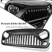 WWWFZS Kratka kratka grill samochód przednia kratka wyścigi grill ABS osłona pasuje do Jeep Wrangler JK Unlimited 2007 2008 09 10 11 12 13 2014 2015 2016 2017 matowy czarny części samochodowe