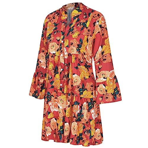 Robe d'été mini imprimé trois pièces style amples manches courtes - 3
