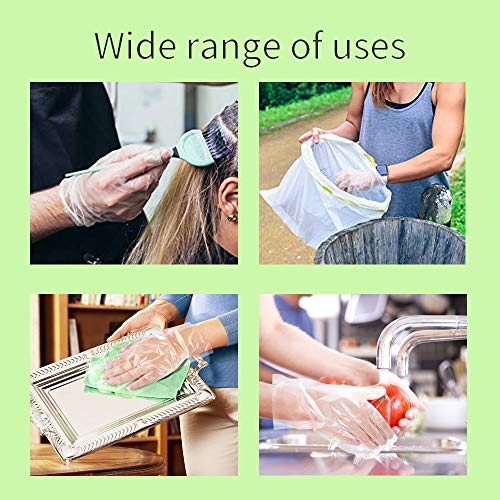 Plastic Gloves Disposable - Clear Disposable Gloves Large or Medium Size, 400PCS Work Gloves for Food Service, Cooking, Cleaning, Hair Coloring, Painting
