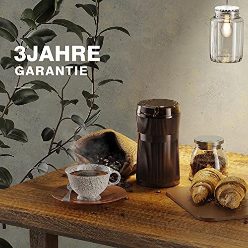 Kaffeemühle Elektrische, 200W Tragbare Waschbare Elektrische Kaffeebohnen und Gewürzmühle mit Edelstahlklingen und… – Bild 8