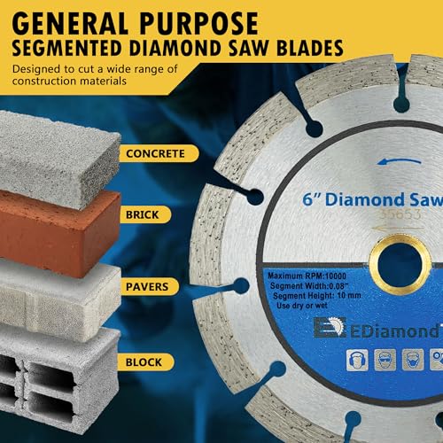 6" Segmented Diamond Saw Blade for Concrete, Brick, Block and Masonry by EDiamondTools - Used condition - Image 2