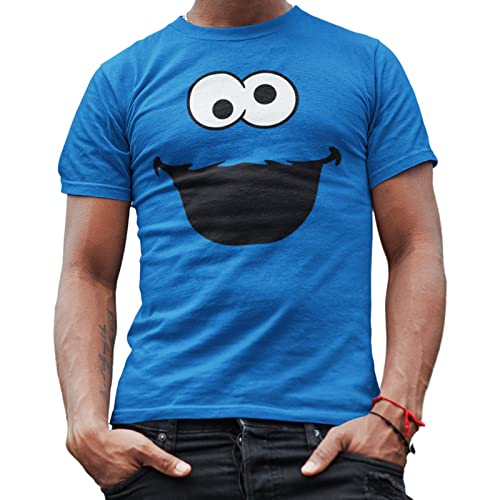 T-shirt Sesame Street Cookie Monster homme bleu vêtements grande taille