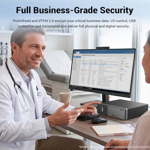 Image of Lenovo ThinkCentre Neo 55s SFF Business AI Desktop, AMD Ryzen 7 250 (up to 5.10 GHz), 64GB DDR5, 2TB SSD, Support 2-Monitor 4K, DP, HDMI, Wired KB & Mouse, Wi-Fi, Windows 11 Pro, Flash Drive Bundle