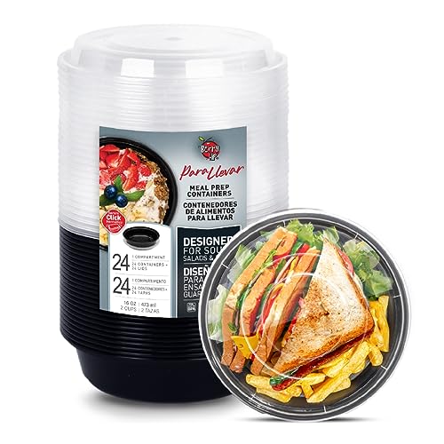 La Mejor Selección de Contenedores de Alimentos - 5 favoritos. 43 Berry Bloom 24 Contenedores para Alimentos Reutilizables de 473 ml (16 oz), Diseño Tipo Bowl Hondo con Tapa Transparente, se Puede Utilizar en Microondas, Apilables y Libres de...