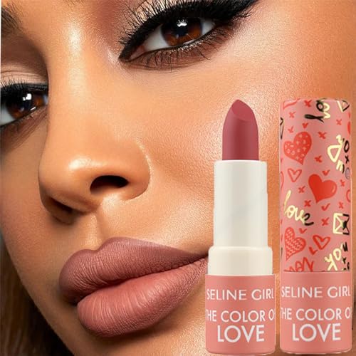 Nude Lipstick,Nude High Impact Lipcolor,Matte Lipsticks For Women Long Lasting Pink Red Lipstick, Waterproof Natural Nude Moisturizing Hydrating High Pigmented Smooth Velvet Texture Lip Stick(#02) - Image 4