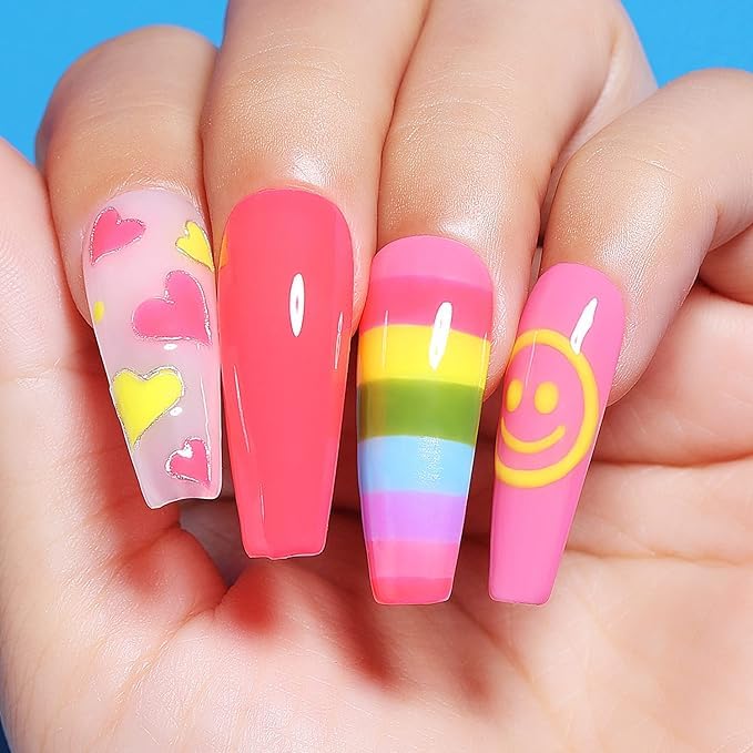 Miniatura 4 de AIMEILI Esmalte de uñas de gel Soak Off U V LED Hema Free Summer Gel Polish colores para arte de uñas, uñas de gel de 6 x 0.3 fl oz, juego de 24