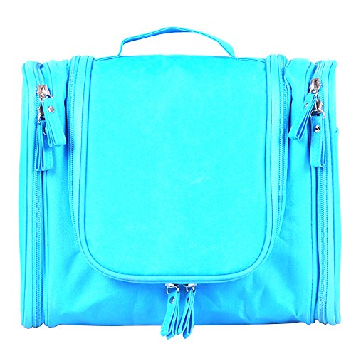 KevenAnna Hanging Toiletry Bag for Men Portable Travel Toiletry Bag for Women and Kids Hanging Toiletry Kit Organizer for Travel Accessories and Toiletries (Blue)