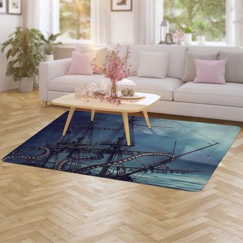 Tapis de sol velours épais impression Kraken haute définition