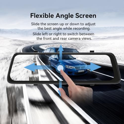 Image of DDPAI 2K View Mirror Dual Channel Dash Cam for Car Front and Rear | 10 inch Touchscreen, F1.8 Aperture, Night Vision, 260 Wide Angle, G-Sensor, WiFi, Super Capacitor, Mola E3 [ 2026 Edition]