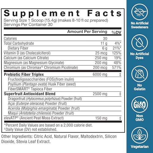 Image of Force Factor Diet Aid Powder, Metabolism Booster & Diet Support Supplement for Lean Body Mass with 15x More Absorbable Chromium, Refreshing & Delicious, Tropical Fruit, 30 Servings