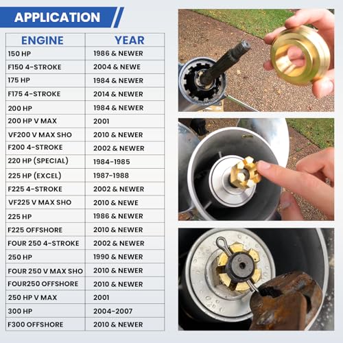 Image of Upgrade Outboard Propeller Installation Hardware Tools Kit Fits Yamaha 150-300HP, Includes Thrust Washer, Spacer, Washer, Nut and Cotter Pin