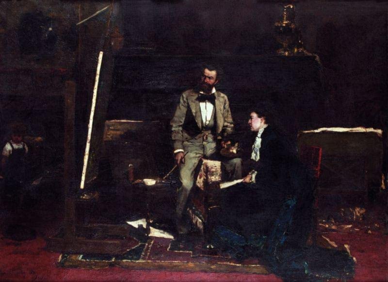 Toile Mihaly Munkacsy In the Studio poster pour salon élégant