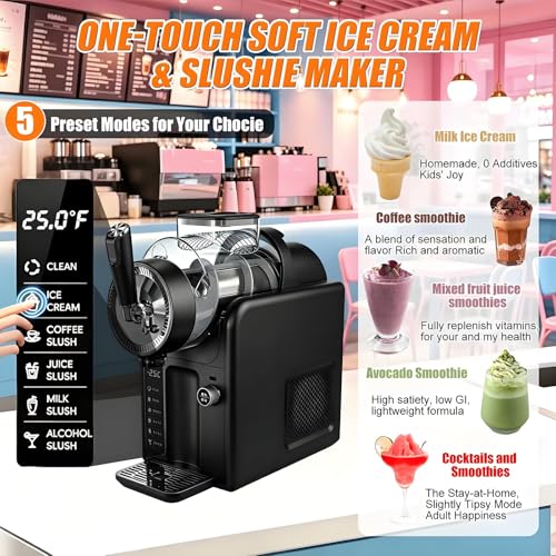 Produttore di bevande congelato, macchina slushy 75oz w / 5 modalità auto.Nessun ghiaccio necessario per i frangomi e i margarita.Elettrodomestico compatto, freddo rapido, facile pulizia, design amich