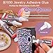 80g Flatback Pearls and Rhinestones for Crafting, Pink White 3-10mm Resin Rhinestones and Half Pearls for Bedazzling, Nail Art and Dec with 3pcs 10ml B7000 Jewelry Glue, Tweezer and Pickup Pencil