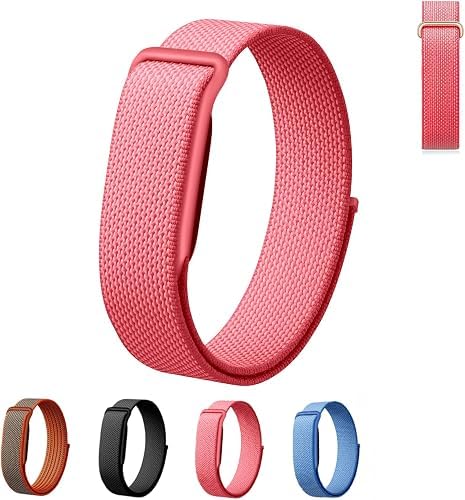 Band for Google Fitbit Air, Breathable Replacement Sport Strap with Classic Buckle, Water & Sweat Resistant, Adjustable Replacement Strap for Google Fitbit Air Fitness Tracker (1, Nylon-Pink) — image 1