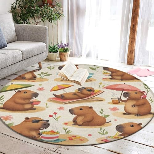 Tapete redondo de felpa suave lavable, 36 pulgadas miniatura 5