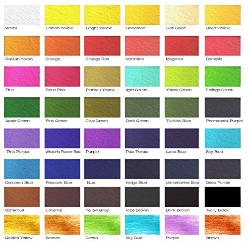 RATEL Aquarellfarben-Set, Aquarellkasten -- 48 feste Farbpigmente + 1 hochwertiger Pinsel + 20 Blätter + 2 Aquarellstifte, wasserlösliches und leicht zu mischendes Aquarellfarben-Set – Bild 5