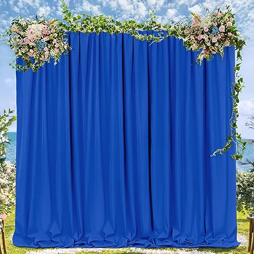 Image of Royal Blue Backdrop Curtains Polyester: 6 Panels 5ft x 10ft Photography Backdrop Drapes - Wedding Party Birthday Decorations