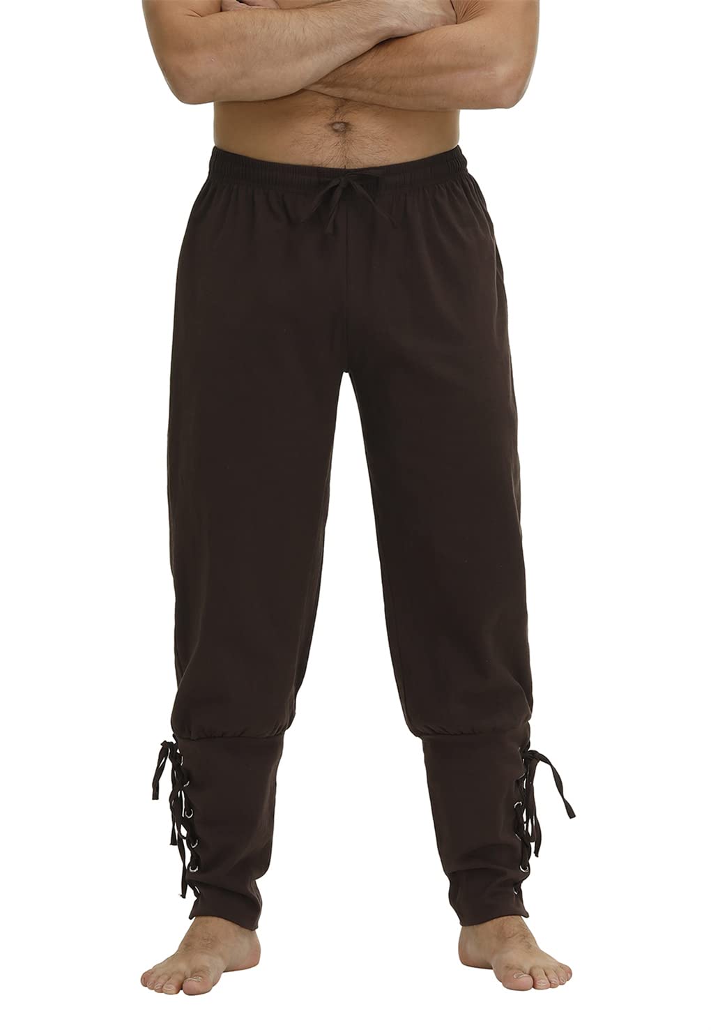 Men's Pirate Pants Ankle Banded Cuff Renaissance Pants Medieval Viking Navigator Pirate Costume Trousers Gothic Pants