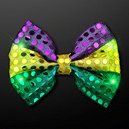 The Electric Mammoth Led Light Up Flashing Sequin Bow Ties Tie (Mardi Gras) #TOP6