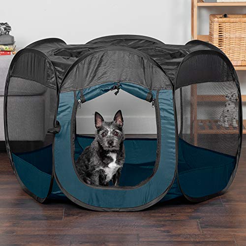 Image of Furhaven Portable Dog Playpen Cat Tent, Pet playground,Kennel foldable indoor outdoor zippered puppy crate - Sailor Blue, Small