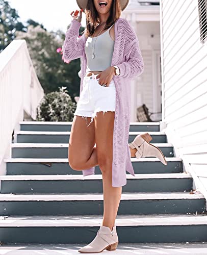 Image of Misassy Womens Open Front Knit Sheer Cardigans Summer Boho Lightweight Long Sleeve Kimono Long Sweater