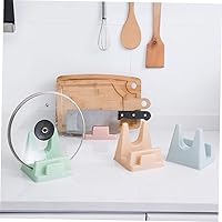 Vista 3 de 2 estantes de plástico para tapa de sartén verde, organizador de cubierta de olla, soporte de almacenamiento para cocina