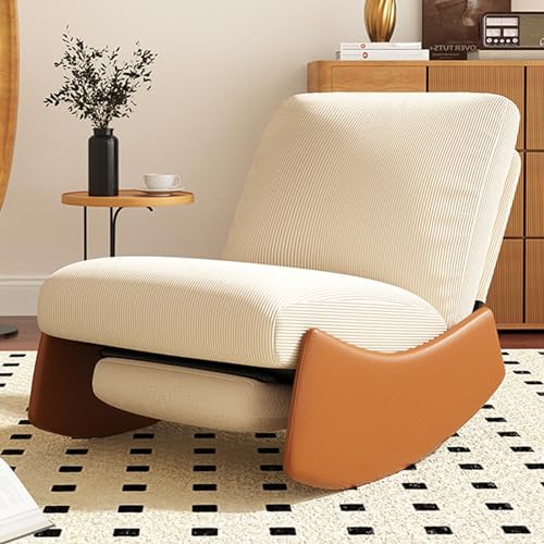 Generisch Moderner Schaukelstuhl mit Hocker, gepolsterter Sitz für Schlaf- und Wohnzimmer, Indoor-Schaukelstuhl zum Lesen und fürs Homeoffice, Belastbarkeit 136 kg, stilvolle Farboptionen erhältlich.