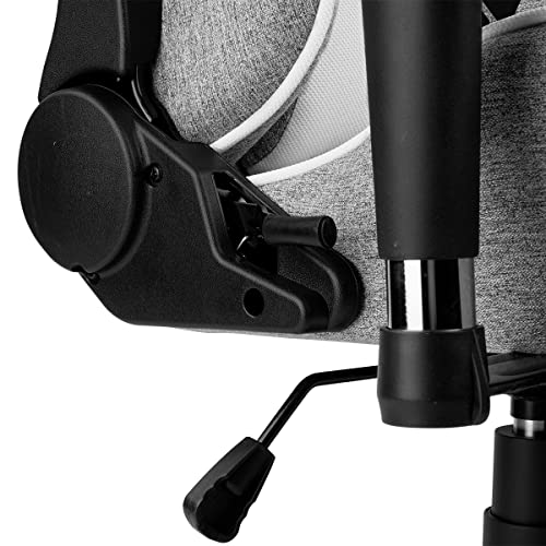 Drift Gaming DR90 – Sedia gaming ergonomica con poggiatesta e supporto lombare, schienale reclinabile a 135°, braccioli 2D regolabili, tessuto traspirante, base in nylon e pistone a gas, Grigio/Bianco - Sedia gaming - Immagine 9