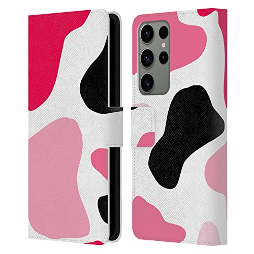 Étui vache rose Galaxy S23 Ultra Head Case en cuir élégant