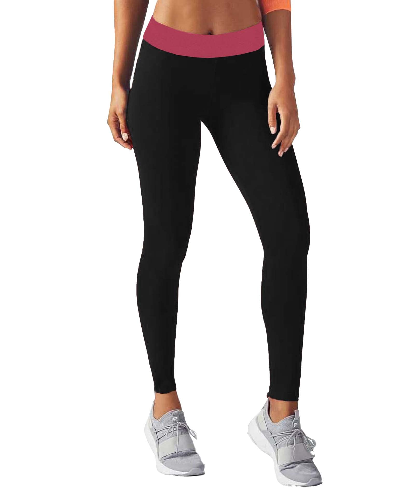 Berrylush Women's Slim Fit Poly Leggings | High Waist Ankle Length Workout Trousers with Pocket | Broad Striped Tape Stretchable Leggings for Gym, Yoga, & Fitness in neutral
