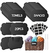 Labels for Storage Bins Set 28PCS, Basket Labels Clip On, Removable Kitchen Pantry Labels,Chalkbo...