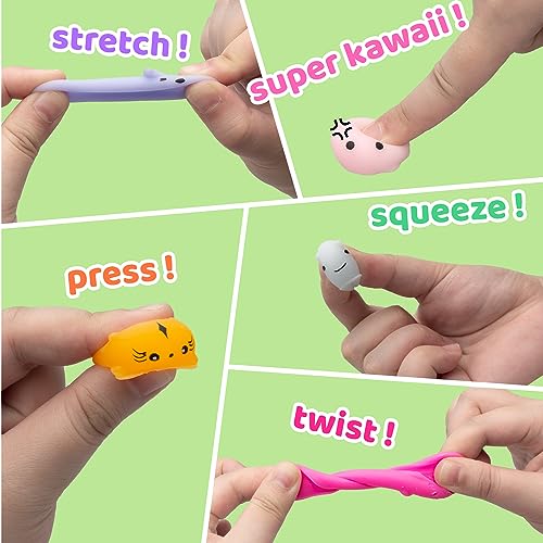 Dioju 110 Pcs Mochi Squishy Toy, Mini Kawaii Squishies Bulk Sensory Fidget Toys Goody Bag Party Favors for Kids, Classroom Prizes Pinata Filler Carnival Stocking Stuffers Christmas Birthday Gifts — view 2