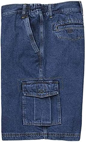 Full Blue Big Mens Side Elastic Twill Cargo Short (Denim 52)