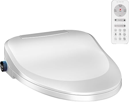 Bidet Toilet Seat, Elongated, Electric Heated Warm Water Air Dryer