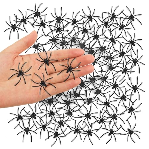 Lxzyu 120 Pieces Plastic Spiders Halloween Spiders Small Fake Spiders