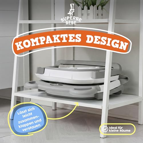 Faltbar Baby Badewanne Mit Rutschfestem Badekissen - Babywanne XXL Mit Baby Badewannensitz & Badethermometer - Von Der Geburt Bis 3 Jahre - Baby Bathtub - Geburtsgeschenke Für Mädchen & Jungen