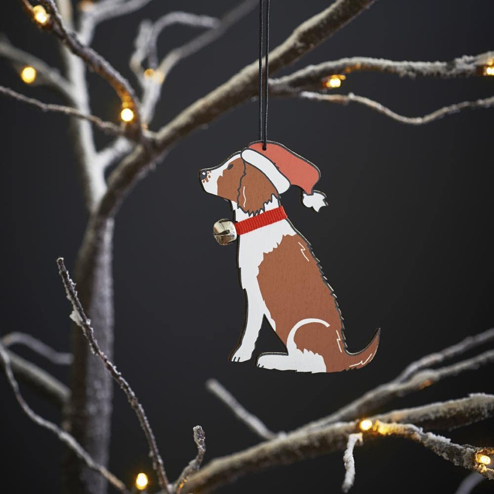 Sweet William Designs Brown Sweet William Springer Spaniel Christmas Decoration, Wood,