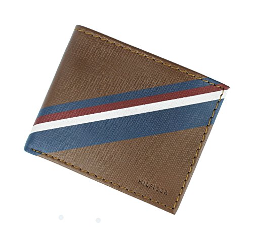 New Tommy Hilfiger Men's Leather Double Billfold Passcase Wallet & Valet (Honey Tan)3
