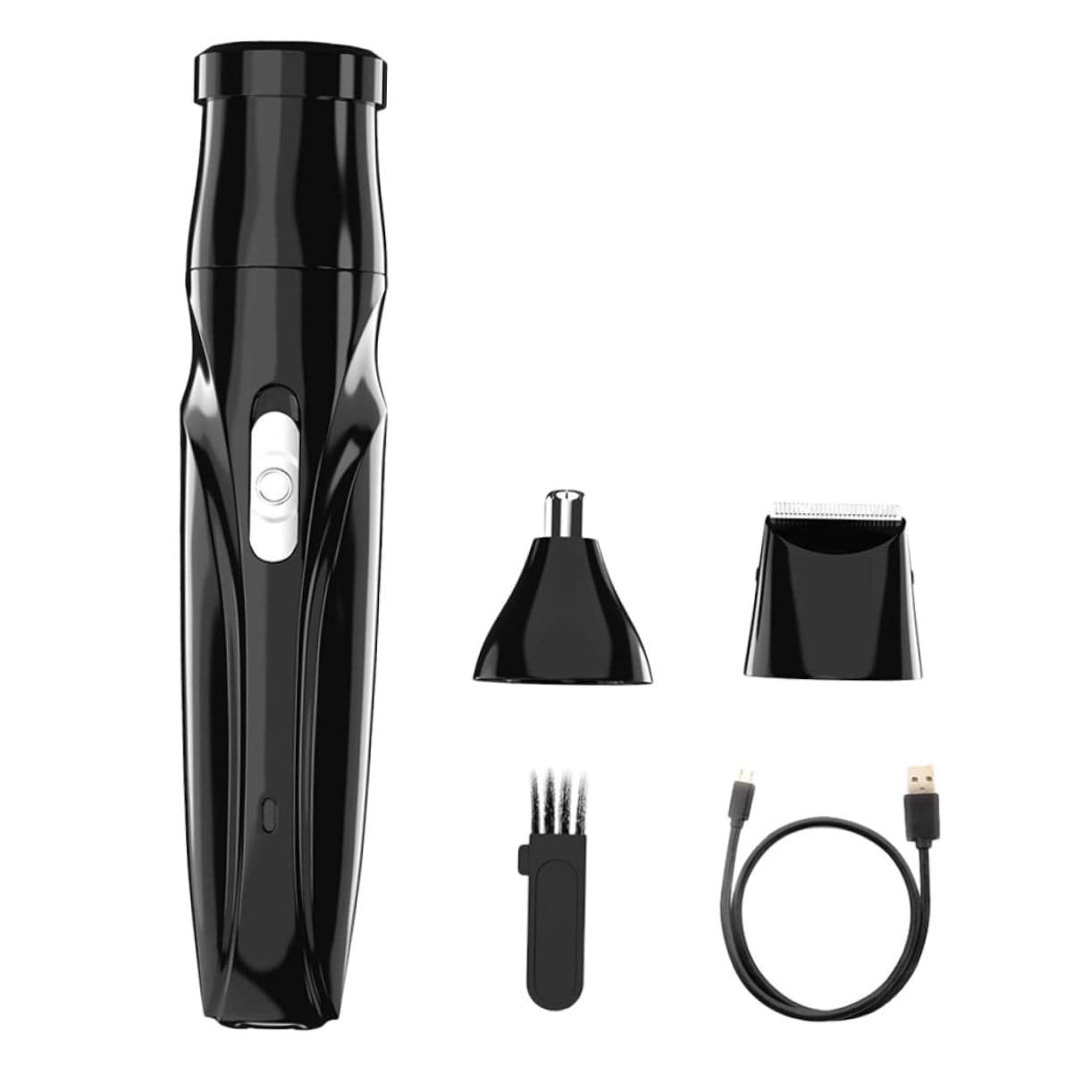 PLAFOPE 2-in-1 Nose Hair Trimmer Eyebrow Razor Hair Removal Machine Double-Edged Floating Blades Abs Material Quiet Micro Motor Detachable Head Portable for Travel