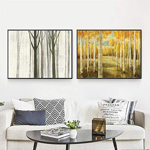 Affiche et impressions paysage moderne peinture toile forêt rivière déco murale