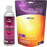 DETALLES y ENTREGA: Condones AMOR Paquete de 50, 49 mm, transparente, con aroma a vainilla más 250 ml de gel deslizante a base de agua de alta calidad. Condones delgados para sexo anal emocionante e higiénico.