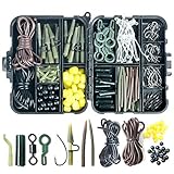 angeln tackle box 【213Pcs / Box】 - Das Set mit Angelgeräten enthält 213 notwendige Zubehörteile für das Karpfenfischen. Darunter 11 verschiedene Arten von Zubehör, nämlich Angelköderstäbchen, Rig-Schläuche, Gummischläuche, hintere Bleiclips, Sicherheits-Bleiclips, Schnellwechselwirbel, Angelperlen, Angelköderkörner, Karpfenhakenhülsen, Widerhaken und Anti-Verwicklungshülsen.