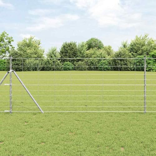 Galvanised Heavy Duty Steel Fence Post 25 x 1 m Rectangular for Garden Fence, Patio Border, Weather Resistant and Corrosion Resistant
