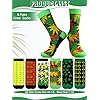 Skicuff 6 Pairs Novelty Leaf Socks for Men 420 Leaf Funny Flowers Cotton Crew Socks Green Pot for Adult Christmas 420 Gift