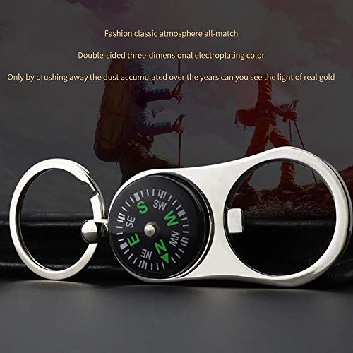 BIGBIGFAMILY Chaveiro mini bússola saca-rolhas, chaveiro de liga de zinco portátil, uso para viagens