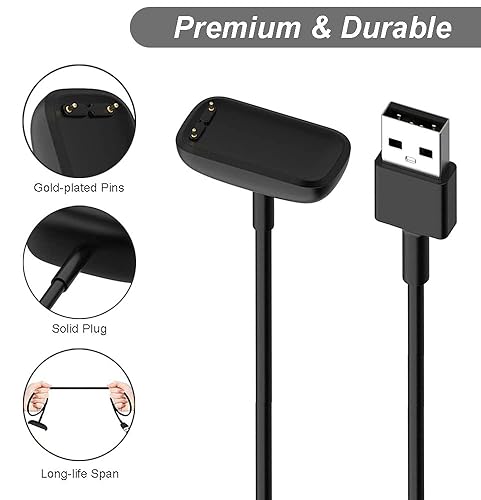 Miniatura 4 de Cargador para Fitbit Charge 65, Fitbit Luxe, cable de carga USB de repuesto para rastreadores de fitness 2 unidades, 3.3 ft3.3 pies