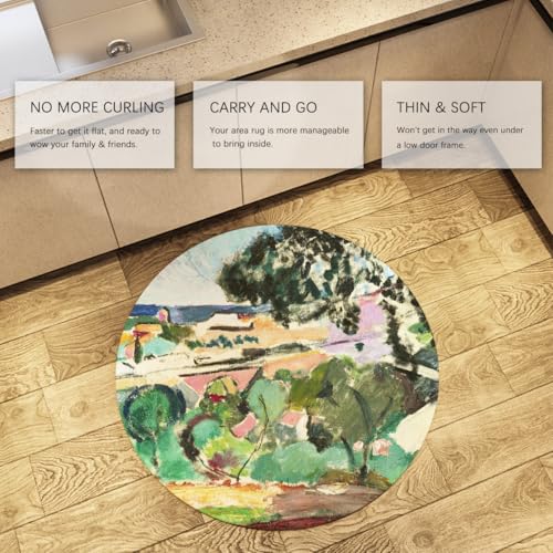 Tapis rond antidérapant et lavable pour sécuriser et décorer le salon